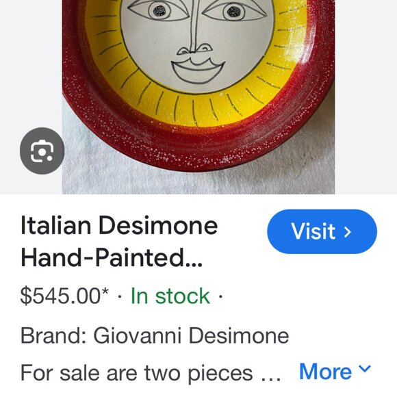 2 Giovanni Desimone Pottery Italian Hand Painted plates - Picture 7 of 7